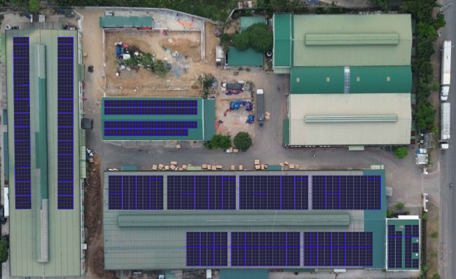 Dự án điện mặt trời áp mái 705kwp Công ty CP sản xuất và kinh doanh bao bì Việt Hưng